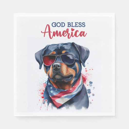 Patriotic Dog-Rottweiler Serviette (Vorderseite)