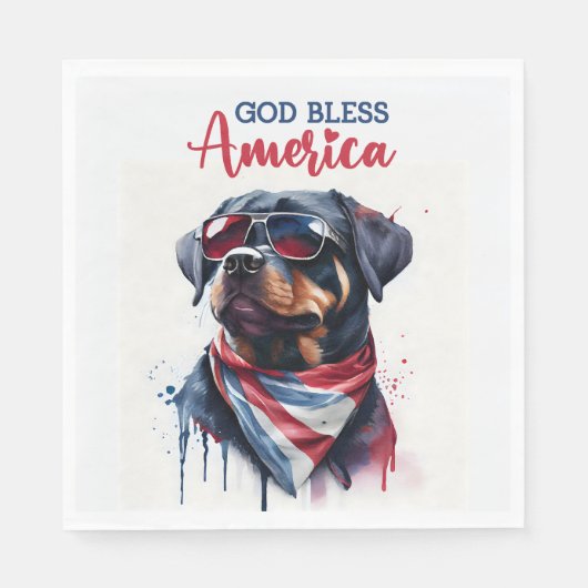 Patriotic Dog-Rottweiler Serviette (Vorderseite)