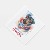Patriotic Dog-Rottweiler Serviette (Ecke)