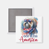 Patriotic Dog-Shih tzu Magnet (Vorderseite/Rückseite)