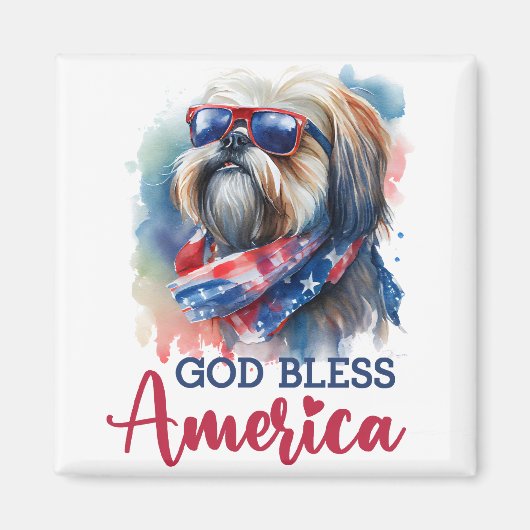Patriotic Dog-Shih tzu Magnet (Vorne)