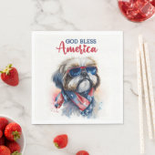 Patriotic Dog-Shih tzu Serviette (Beispiel)