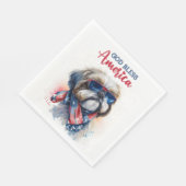 Patriotic Dog-Shih tzu Serviette (Ecke)