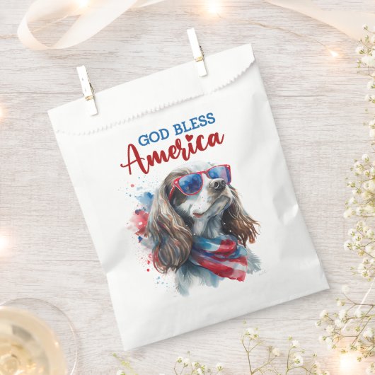 Patriotic Dog-Spaniel Geschenktütchen (Ausgeschnitten)