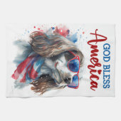Patriotic Dog-Spaniel Geschirrtuch (Horizontal)