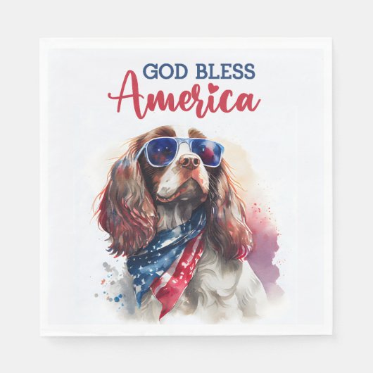 Patriotic Dog-Spaniel Serviette (Vorderseite)
