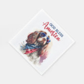 Patriotic Dog-Spaniel Serviette (Ecke)