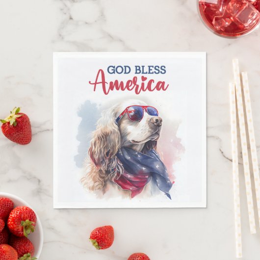 Patriotic Dog-Spaniel Serviette (Beispiel)