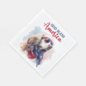 Patriotic Dog-Spaniel Serviette (Ecke)