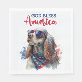 Patriotic Dog-Spaniel Serviette