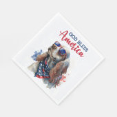 Patriotic Dog-Spaniel Serviette (Ecke)