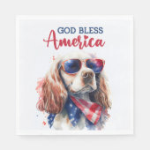 Patriotic Dog-Spaniel Serviette (Vorderseite)