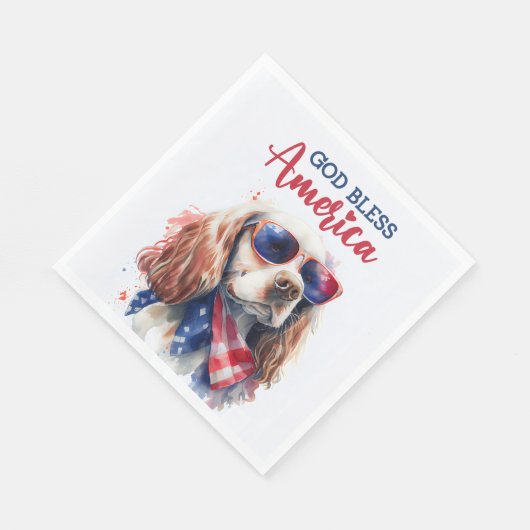 Patriotic Dog-Spaniel Serviette (Ecke)