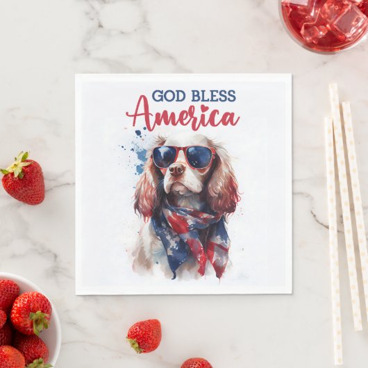 Patriotic Dog-Spaniel Serviette (Beispiel)