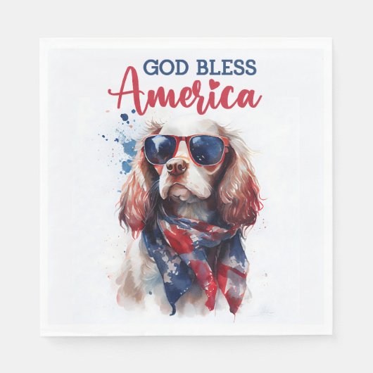 Patriotic Dog-Spaniel Serviette (Vorderseite)