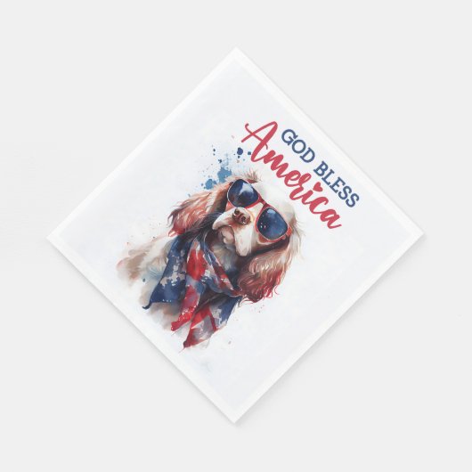 Patriotic Dog-Spaniel Serviette (Ecke)