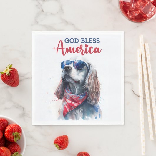 Patriotic Dog-Spaniel Serviette (Beispiel)