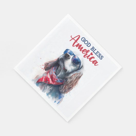 Patriotic Dog-Spaniel Serviette (Ecke)
