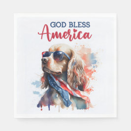 Patriotic Dog-Spaniel Serviette