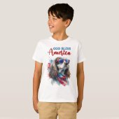 Patriotic Dog-Spaniel T-Shirt (Vorne ganz)