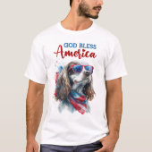 Patriotic Dog-Spaniel T-Shirt (Vorderseite)