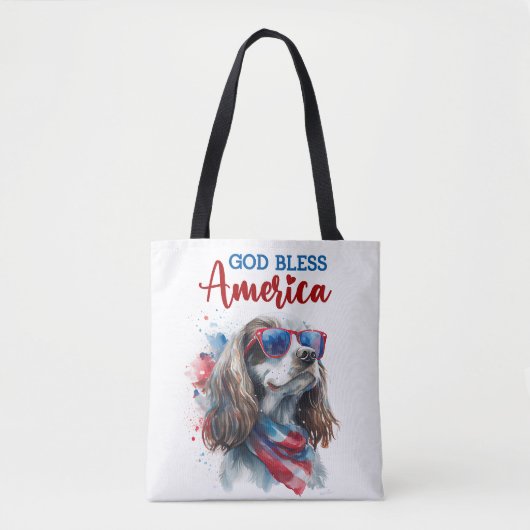 Patriotic Dog-Spaniel Tasche (Vorderseite)