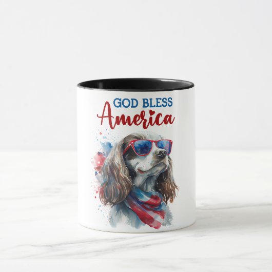 Patriotic Dog-Spaniel Tasse (Zentrum)