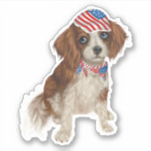 Patriotic Dog Sticker (Vorderseite)