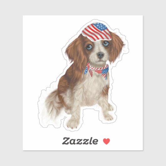 Patriotic Dog Sticker (Blatt)