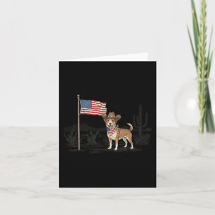 Patriotic Dog Usa 4. Juli American Flag Wester Karte