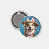 Patriotic Dog USA Election Magnet (Vorderseite/Rückseite)