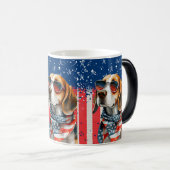 Patriotic Dog USA Süße Tier Design Verwandlungstasse (VorderseiteRechts)