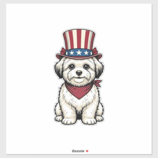 Patriotic Dog Vintage Engraving Vector Design_1 Aufkleber (Blatt)