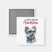Patriotic Dog-Yorkie Magnet (Vorderseite/Rückseite)