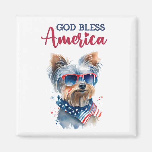 Patriotic Dog-Yorkie Magnet (Vorne)
