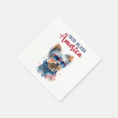 Patriotic Dog-Yorkie Serviette (Ecke)