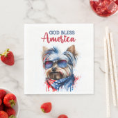 Patriotic Dog-Yorkie Serviette (Beispiel)
