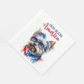 Patriotic Dog-Yorkie Serviette (Ecke)