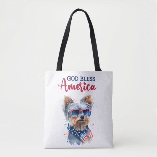 Patriotic Dog-Yorkie Tasche (Vorderseite)