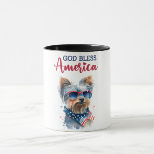 Patriotic Dog-Yorkie Tasse