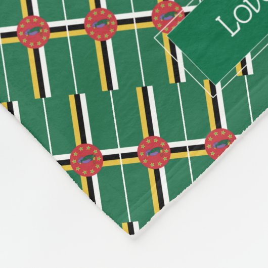 Patriotic DOMINICA FLAG Anpassbare Scriptur Fleecedecke (Ecke)