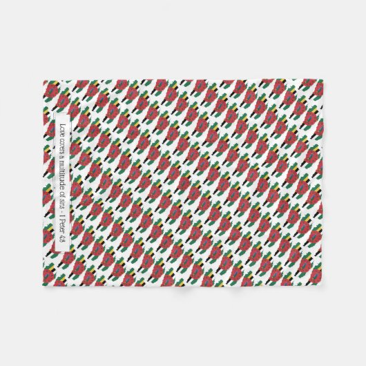 Patriotic DOMINICA MAP Anpassbare Scriptur Fleecedecke (Vorderseite (Horizontal))