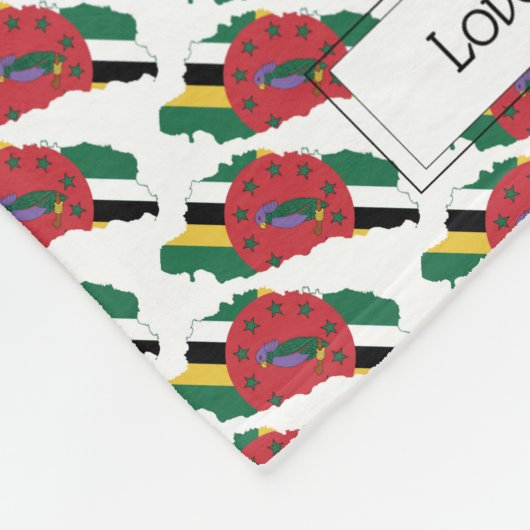 Patriotic DOMINICA MAP Anpassbare Scriptur Fleecedecke (Ecke)