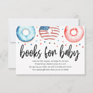 Patriotic Donut Baby Sprinkle Books for Baby Card Dankeskarte