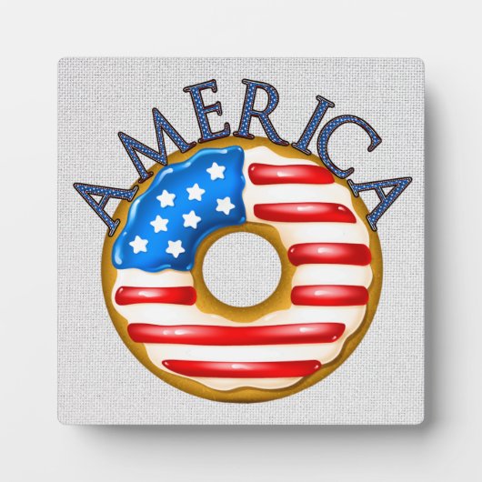 Patriotic Donut / Doughnut Fotoplatte (Vorderseite)