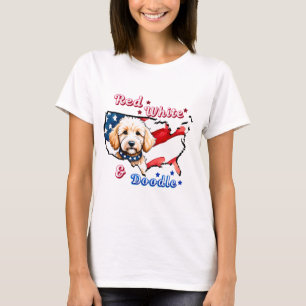 Patriotic Doodle Hundeshirt T-Shirt