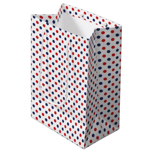 Patriotic Dots Gift Bag Mittlere Geschenktüte (Vorderseite Schrägansicht)