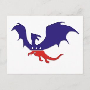 Patriotic Dragon Postcard Postkarte