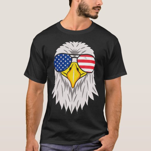 Patriotic Eagle 4. Juli USA Flag Bald T-Shirt (Vorderseite)