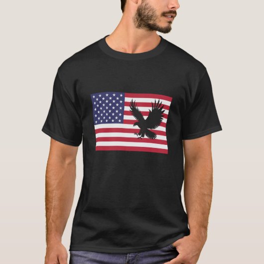 Patriotic Eagle 4. Juli USA Flag T-Shirt (Vorderseite)
